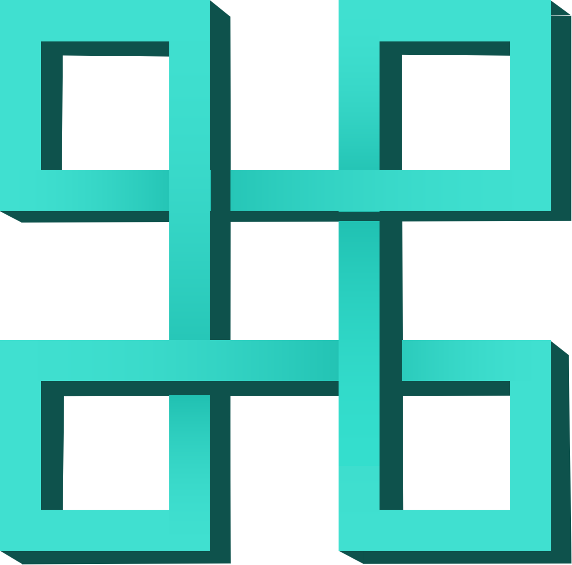 Hadean company logo, a turquoise Celtic knot